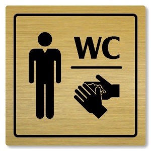 WC muži, 100x100mm, zlatá, Arizona